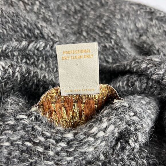 Mira Flores Y2K Cardigan Gray Size S One Button Long Sleeve Pure Alpaca Womens - Picture 11 of 12